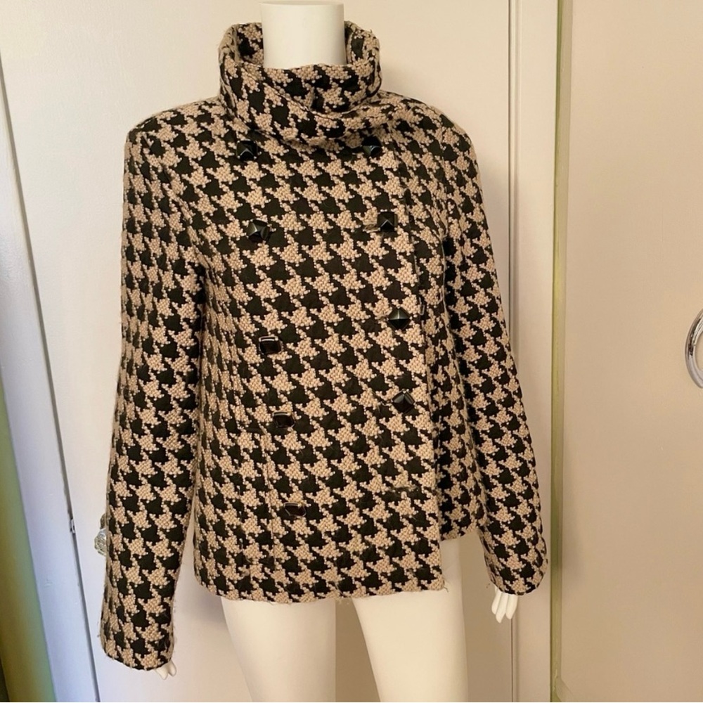 Tibi "Houndstooth" Double-breasted Coat